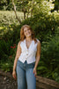 Button Up Vest - Linen - White
