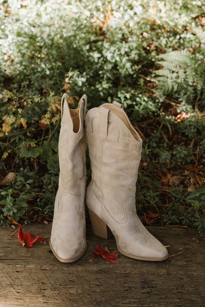 Western Suede Boot - Clay