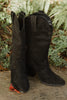 Western Suede Boot - Black