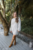 Cable Knit Sweater Dress - Cream