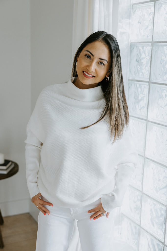 Slouch Neck Dolman Sweater - Ivory – Muse Social Fashion House