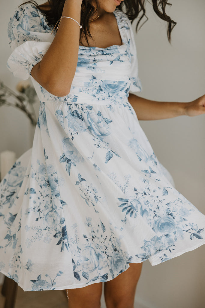 Floral Babydoll Dress - Blue