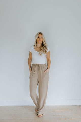 Linen Shorts With Button Detail - Sage