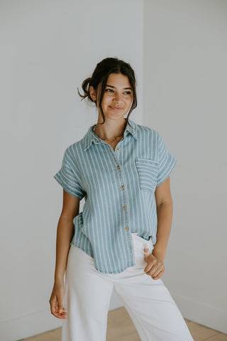 Flowy Linen Tank - White