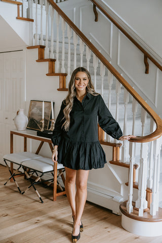 Striped Tie Dress - Blue