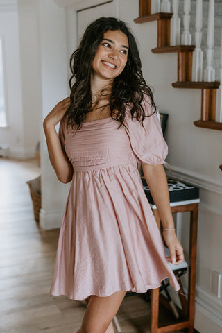 Striped Tie Dress - Blue