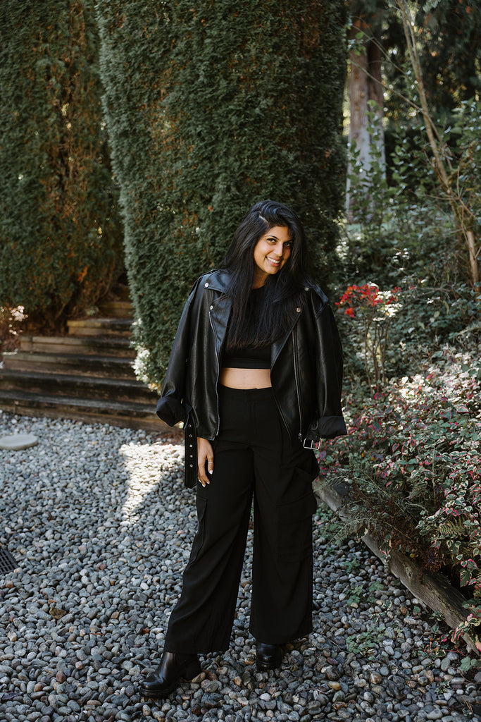 Cargo Wide Leg Pant - Black