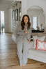 Waffle Textured Sweater & Pant Set - Heather Grey