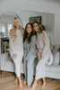 Waffle Textured Sweater & Pant Set - Heather Grey