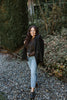 Button Down Blouse - Black/Tan