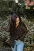 Button Down Blouse - Black/Tan