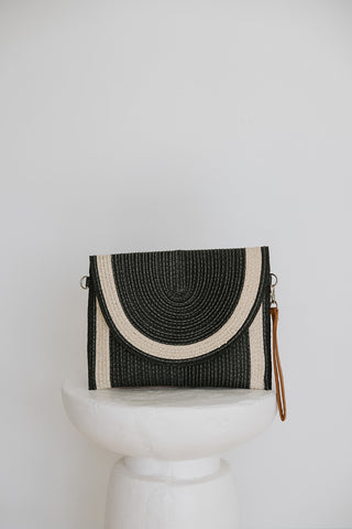 Woven Bag With Handle - Black