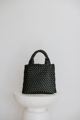 Woven Shoulder Bag - Black