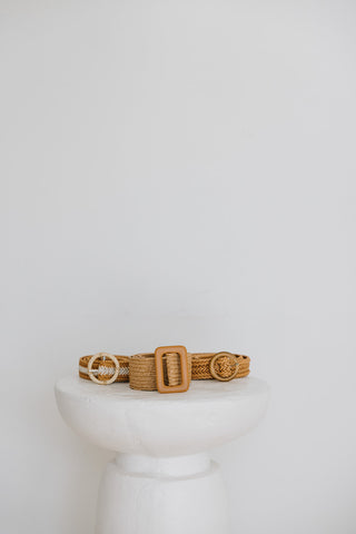 Woven Belt - Khaki/Ivory