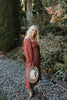 Floral Smocked Midi Dress - Rust