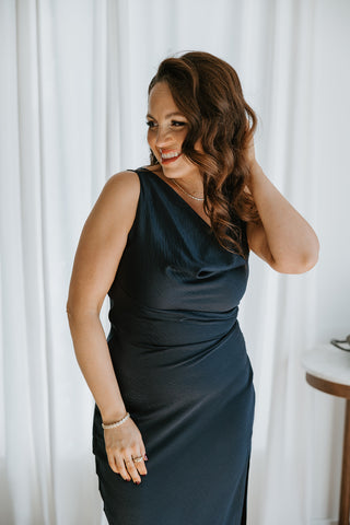 Striped Tie Dress - Blue
