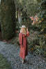 Floral Smocked Midi Dress - Rust