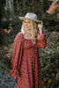 Floral Smocked Midi Dress - Rust