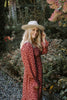 Floral Smocked Midi Dress - Rust