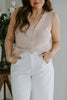 Lightweight V-Neck Knit Vest - Pink