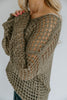 Crochet Knit Long Sleeve - Olive