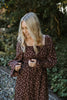 Floral Smocked Midi Dress - Chocolate