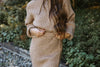 Knit Cardigan & Skirt Set - Tan