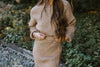 Knit Cardigan & Skirt Set - Tan