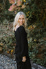 Smocked Maxi Dress With Sleeve - Black