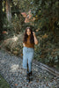Knit 3/4 Sleeve Sweater - Pale Brown