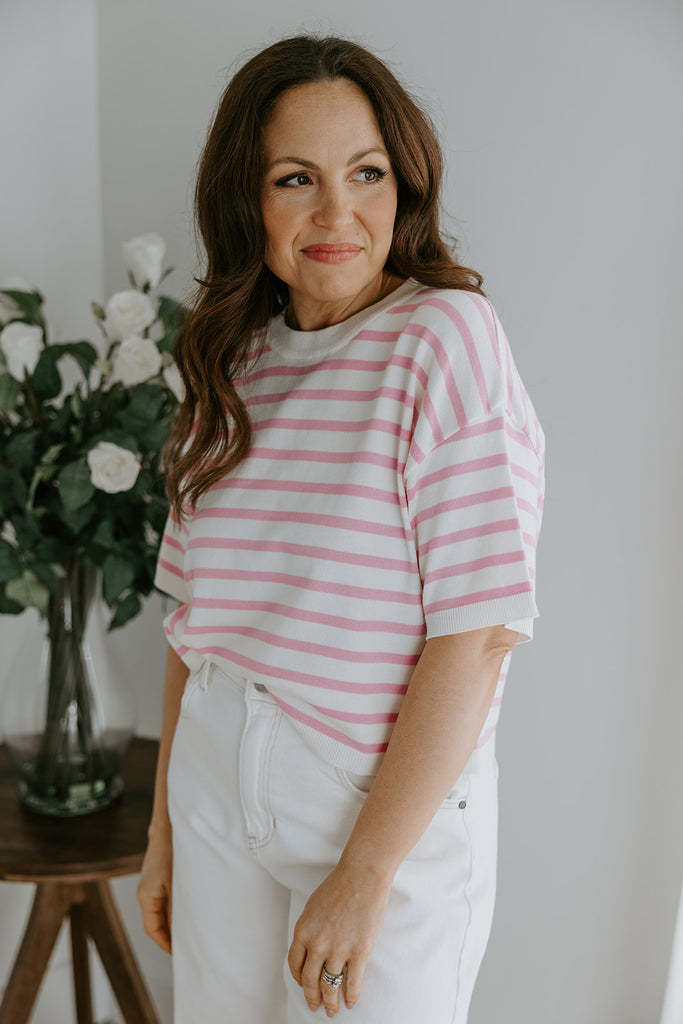 Striped Knit Basic - Pink/Cream