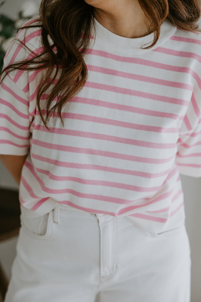 Striped Knit Basic - Pink/Cream