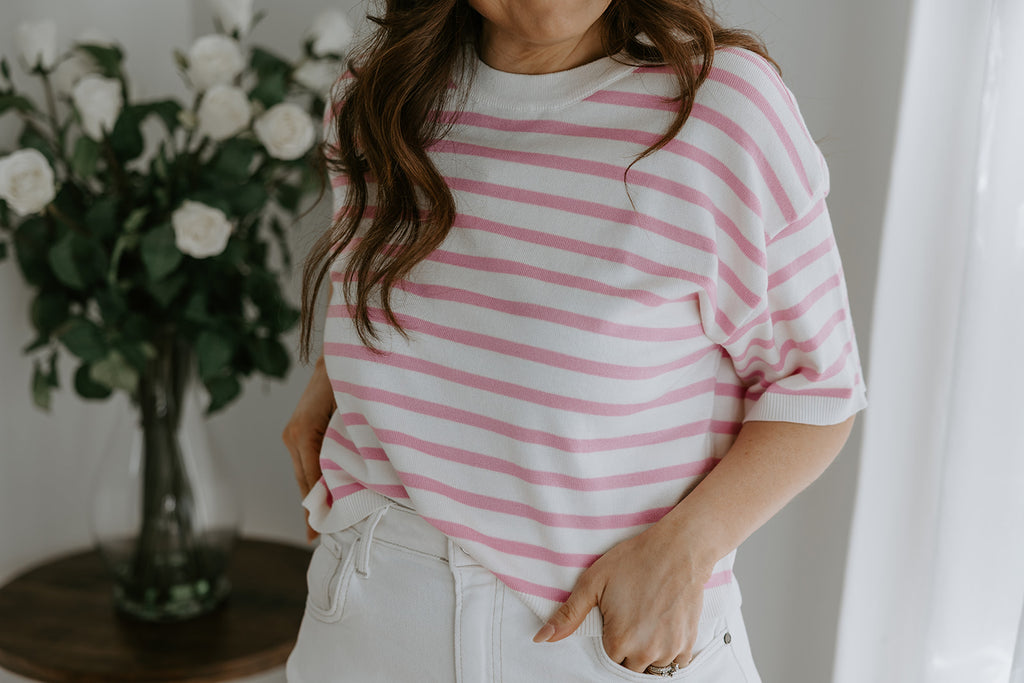 Striped Knit Basic - Pink/Cream