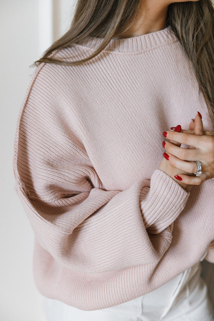 Exposed Seam Soft Sweater - Pink