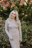 Ribbed Polo Midi Sweater Dress - Taupe -