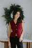 Gold Button Knit Vest - Merlot