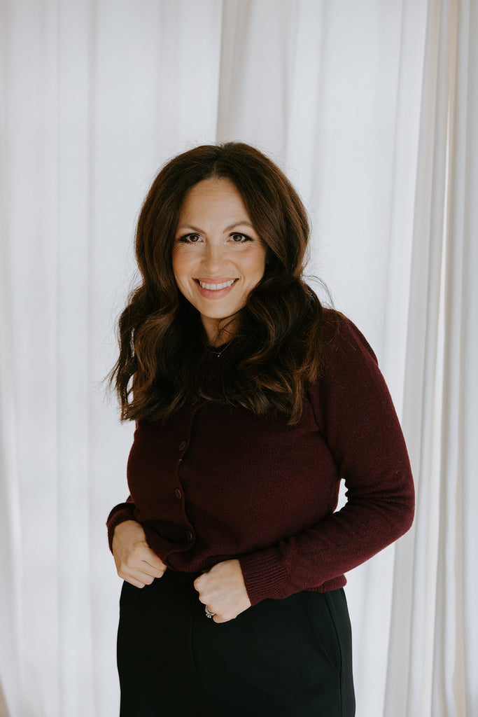 Button Down Cardigan - Merlot