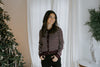 Golden Button Striped Cardigan - Merlot