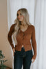 Lightweight Collared Button Knit - Chestnut