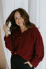 Lightweight Button Up Cardigan - Merlot