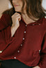 Lightweight Button Up Cardigan - Merlot
