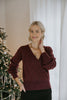 Faux Wrap Sweater - Dark Cherry