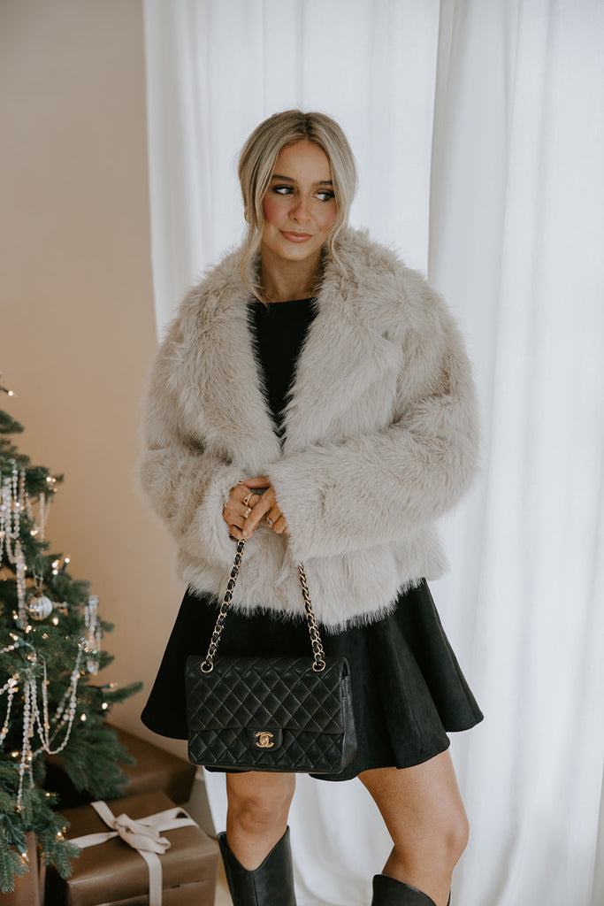 The Elevated Classic Faux Fur Jacket - Taupe