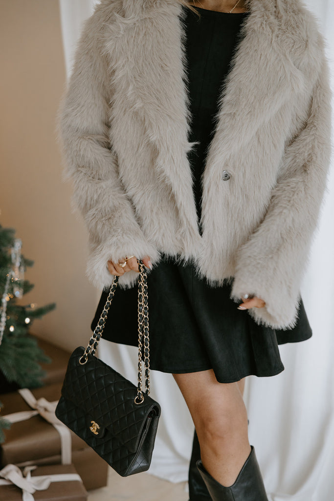 The Elevated Classic Faux Fur Jacket - Taupe