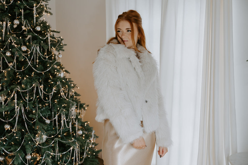 The Elevated Classic Faux Fur Jacket - Cream