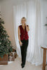 Sleeveless Knit Vest With Gold Buttons - Merlot