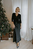 Satin Maxi Skirt - Black