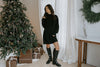 Classic Knit Sweater Dress - Black