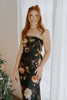 Midnight Floral Strapless Dress