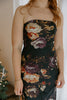 Midnight Floral Strapless Dress